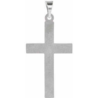 14K White 24x14 mm Cross Pendant  