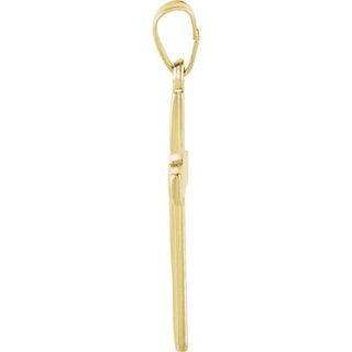14K Yellow 21x14 mm Cross Pendant  