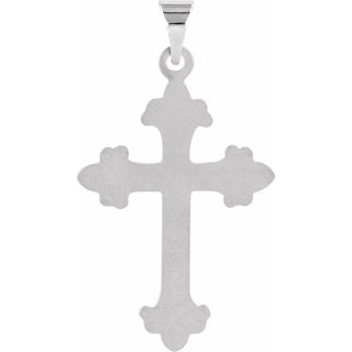 14K White 24x17.5 mm Cross Pendant 