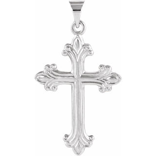 14K White 24x17.5 mm Cross Pendant 