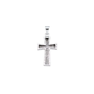 14K White Cross Pendant