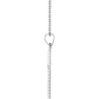 Sterling Silver Rope Cross 18" Necklace