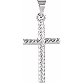 14K White Cross Pendant