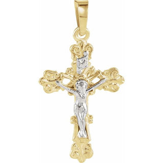 14K Yellow/White 20.5x15 mm Crucifix Pendant 