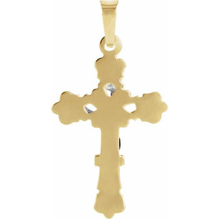 14K Yellow/White 20.5x15 mm Crucifix Pendant 
