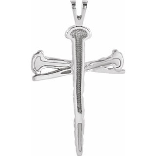 Continuum Sterling Silver Nail Design Cross Pendant