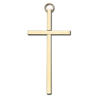 4 inch Plain Polished Brass Cross