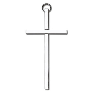 4 inch Plain Polished Silver Finish Cross