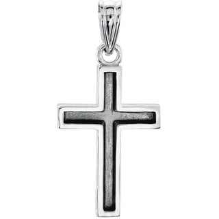 14K White 20x13 mm Cross Pendant