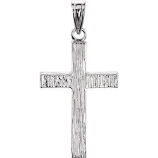 14K White 24x16 mm Cross Pendant