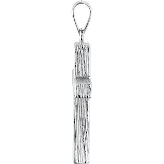 14K White 24x16 mm Cross Pendant