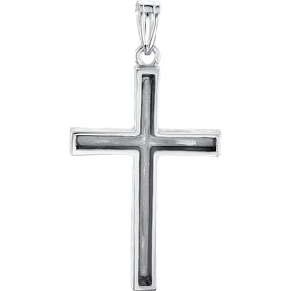 14K White 30x20 mm Cross Pendant