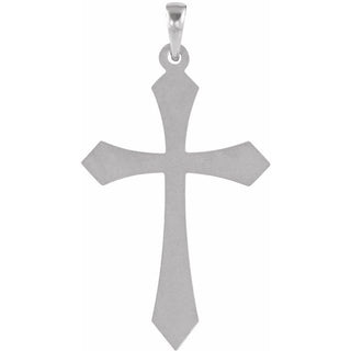 14K White 32x21 mm Cross Pendant 