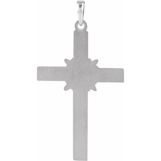 14K White 32.5x19.5 mm Cross Pendant 
