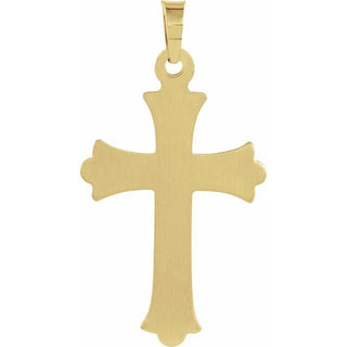 14K Yellow .05 CTW Natural Diamond Hollow Cross Pendant