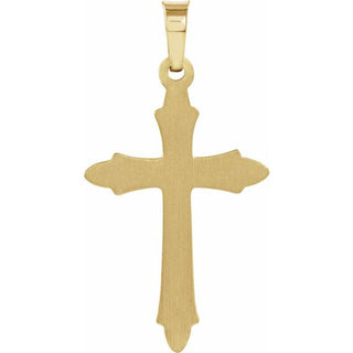 14K Yellow 22.5x15.5 mm .01 CT Natural Diamond Cross Pendant 