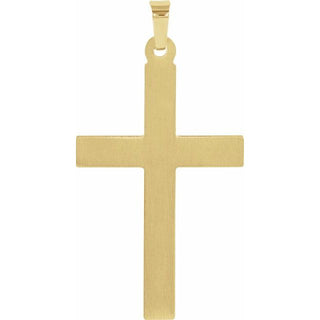 14K Yellow/White 29x19 mm Hollow Cross Pendant