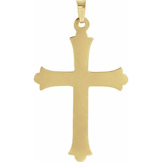 14K Yellow 33x23.5 mm Hollow Cross Pendant