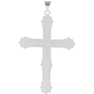 14K White 48x32.5 mm Cross Pendant  