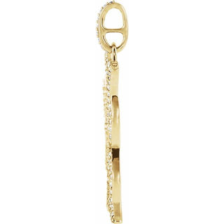 14K Yellow 3/4 CTW Natural Diamond Maltese Cross Pendant