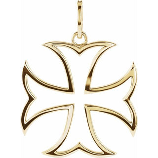 14K Yellow 3/4 CTW Natural Diamond Maltese Cross Pendant