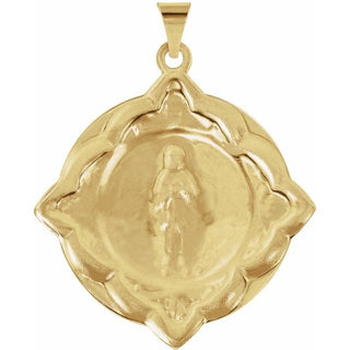 14K Yellow 31x31 mm Our Lady of Lourdes Medal