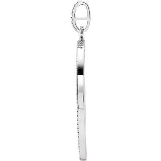 14K White 1 1/8 CTW Natural Diamond Cross Pendant