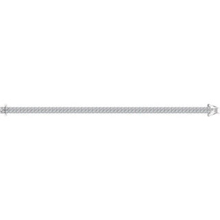 Sterling Silver Imitation White Cubic Zirconia Double Row Line 7" Bracelet 
