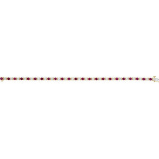 14K Yellow Natural Ruby & 2 3/8 CTW Natural Diamond Line 7" Bracelet