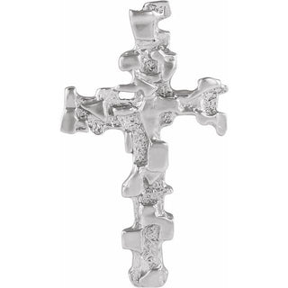 14K White Cross Pendant