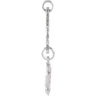 14K White 24.5x12 mm Huguenot Cross Pendant