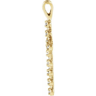 14K Yellow .18 CTW Natural Diamond Cross Pendant