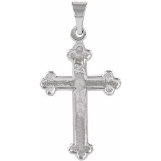 14K White 18.5x12.5 mm Cross Pendant