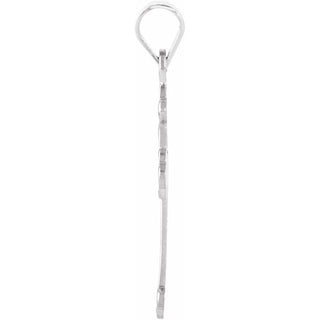 14K White 18.5x12.5 mm Cross Pendant