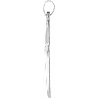 14K White 22.5x16 mm Cross Pendant