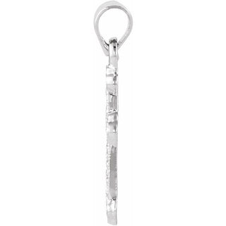 14K White 1/10 CTW Natural Diamond Cross Pendant