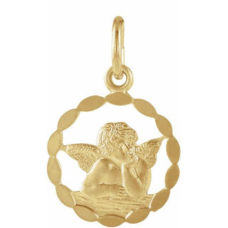 14K Yellow 12 mm Angel Pendant