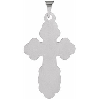 14K White 26x17 mm Orthodox Cross Pendant