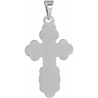 14K White 19x13 mm Orthodox Cross Pendant