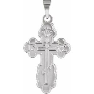 Sterling Silver 19x13 mm Orthodox Cross Pendant 