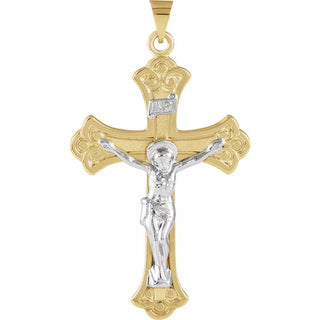 14K Yellow/White 45x31 mm Crucifix Pendant