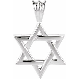 14K White 17x15.25 mm Star of David Pendant