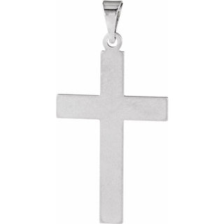 14K White 23.5x14 mm Cross Pendant