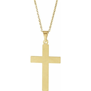 14K Yellow 18x12 mm Cross 18" Necklace