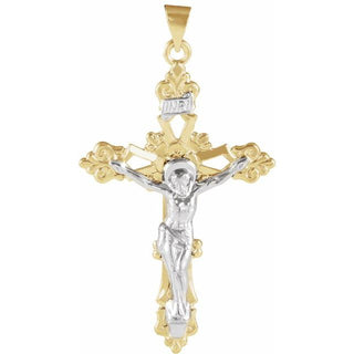 14K Yellow/White 45.5x30.5 mm Crucifix Pendant 