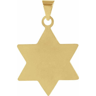 14K Yellow 21x19 mm Star of David Pendant 