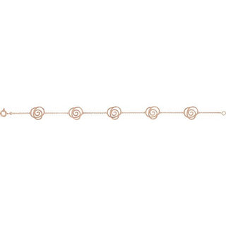 14K Rose Floral Station 7" Bracelet
