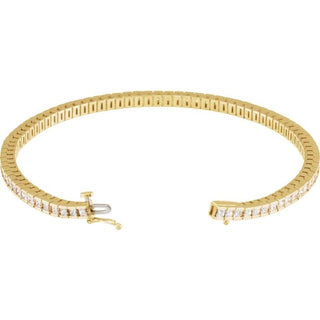 14K Yellow 3 9/10 CTW Natural Diamond Line 7 1/4" Bracelet