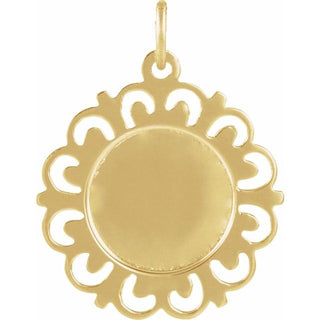 14K Yellow 18 mm Our Lady of Fatima Medal