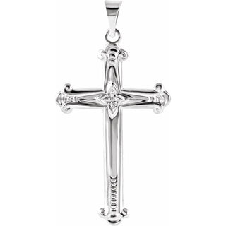 14K White 27.5x16 mm Cross Pendant